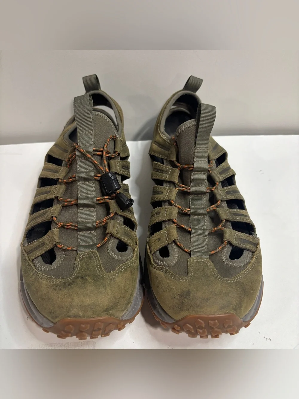 MERRELL Hydrotrekker Water Sandal Men’s 9 Seal Brown Distressed Leather Hiking